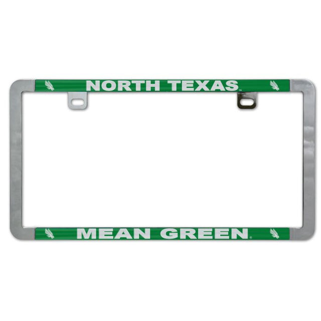 Marco delgado para placa de matrícula de metal de North Texas Mean Green