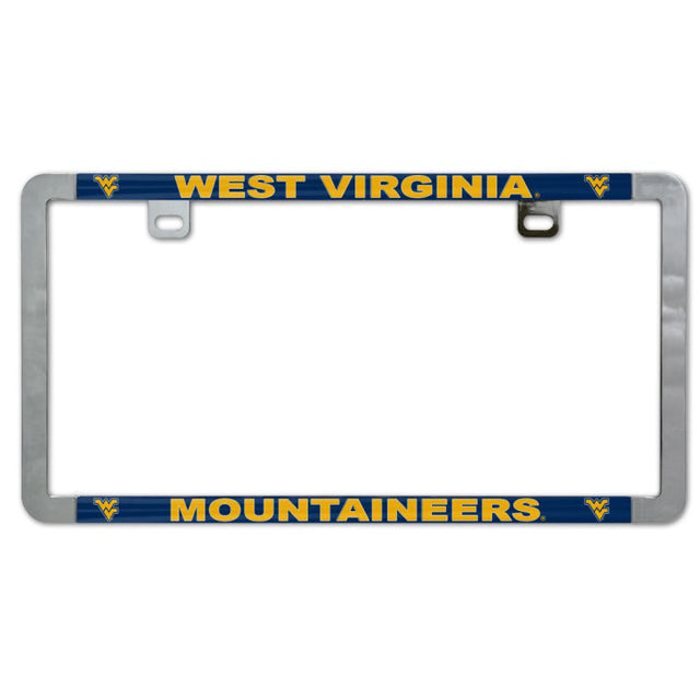 West Virginia Mountaineers Metal Lic. Plate Frame Slim