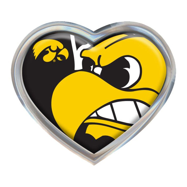 Emblema abovedado de metal cromado de Iowa Hawkeyes