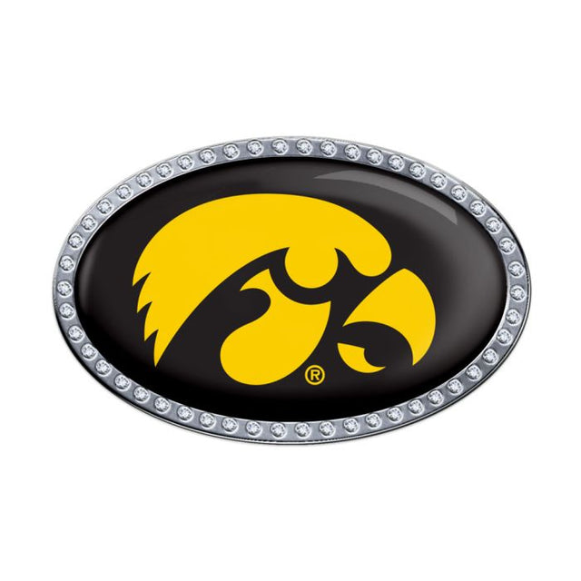 Emblema abovedado de metal cromado de Iowa Hawkeyes