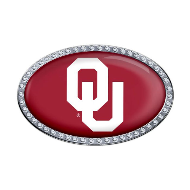 Emblema de metal cromado abovedado de los Oklahoma Sooners