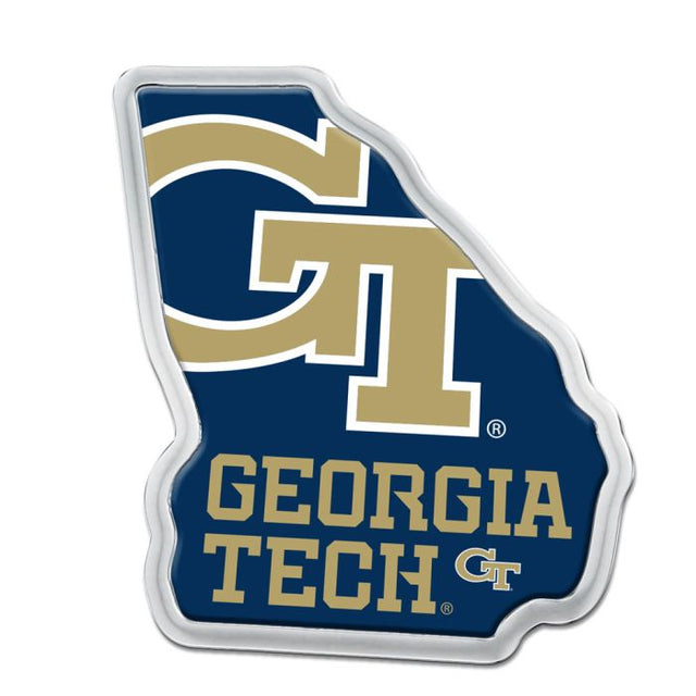 Georgia Tech Yellow Jackets Chrome Metal Domed Emblem