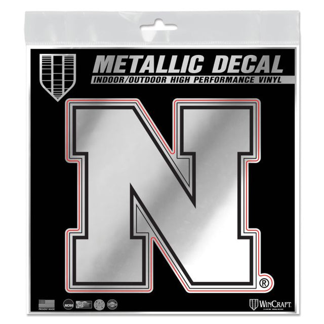 Nebraska Cornhuskers Decal Metallic 6" x 6"