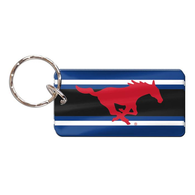 Llavero rectangular de los Mustangs de Southern Methodist