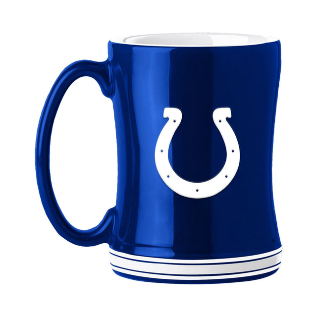 Indianapolis Colts Coffee Mug 14oz Sculpted Relief Team Color