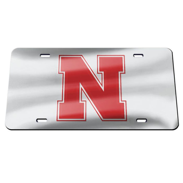 Placas de matrícula clásicas de acrílico con el logotipo de Nebraska Cornhuskers