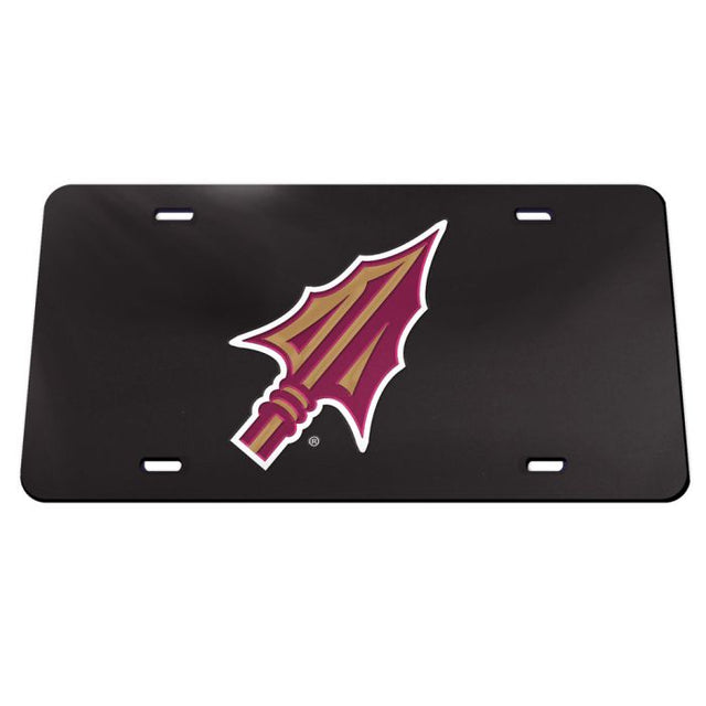 Florida State Seminoles SPEAR HEAD BLACK BACKGROUND Acrylic Classic License Plates