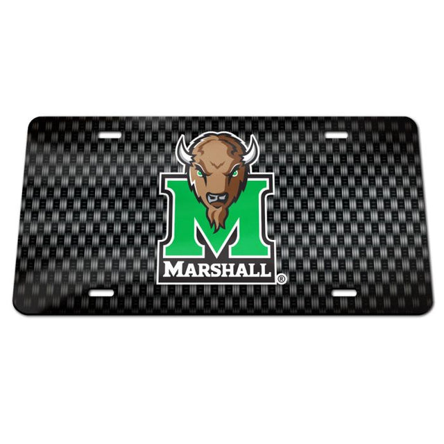 Marshall Thundering Herd Carbon Background Specialty Acrylic License Plate