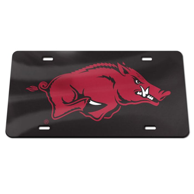 Arkansas Razorbacks BLACK BACKGROUND Specialty Acrylic License Plate