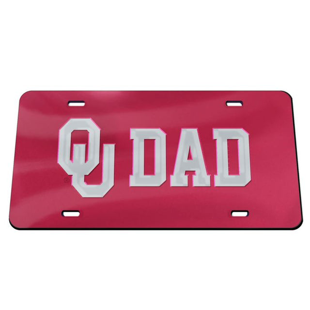 Oklahoma Sooners RED BACKGROUND Acrylic Classic License Plates