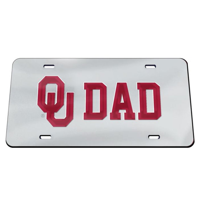 Oklahoma Sooners Acrylic Classic License Plates SILVER BACKGROUND