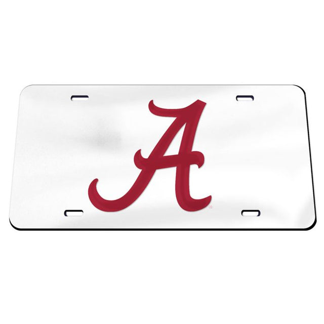 Placas de matrícula clásicas de acrílico de Alabama Crimson Tide, color ROJO y BLANCO