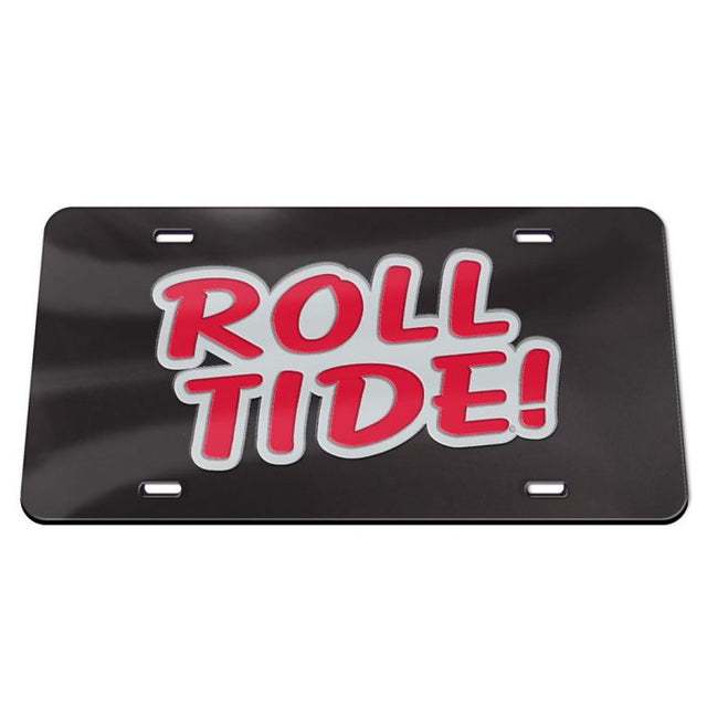 Matrícula especial de acrílico con fondo negro de Alabama Crimson Tide