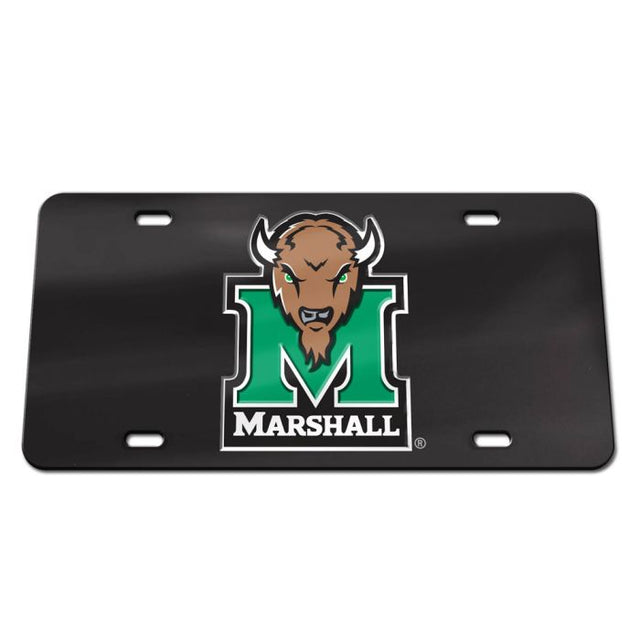 Placa de matrícula de acrílico especial con LOGOTIPO PRINCIPAL FONDO NEGRO de Marshall Thundering Herd