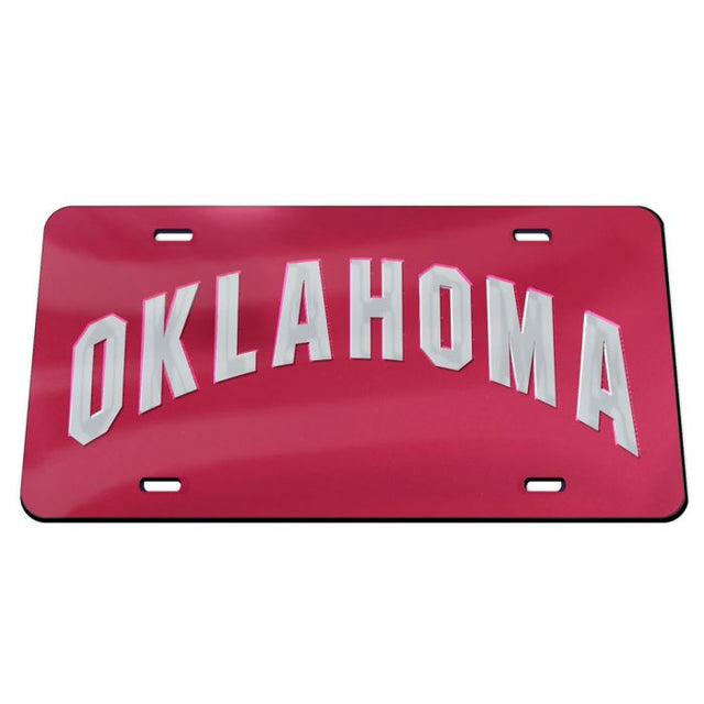 Oklahoma Sooners RED BACKGROUND Acrylic Classic License Plates