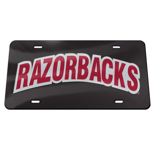 Placa de matrícula acrílica especial RAZORBACK ARCH de Arkansas Razorbacks