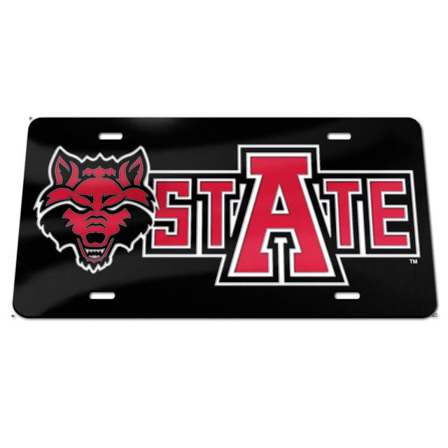 Arkansas State Red Wolves WOLF STATE LOGO Specialty Acrylic License Plate