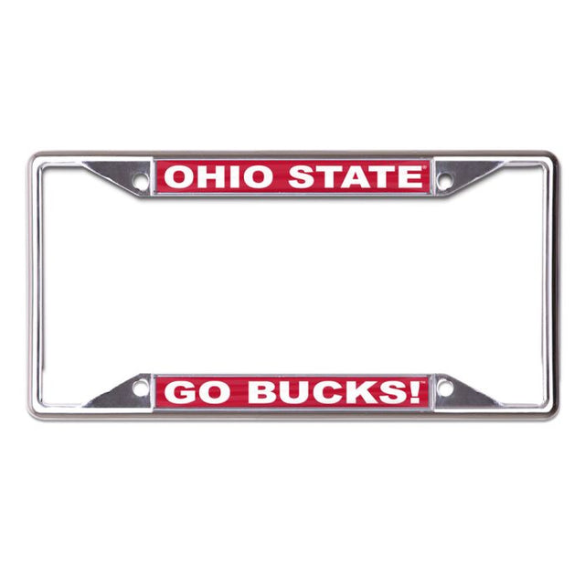 Ohio State Buckeyes OHIO STATE / ¡VAMOS BUCKS! Marco de licencia con placa de manga corta impreso