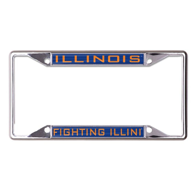 Marco de acero inoxidable con licencia de Illinois Fighting Illini impreso