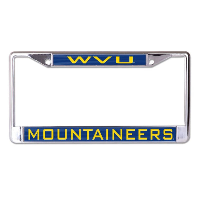 Marco de licencia de West Virginia Mountaineers impreso en talla S/L