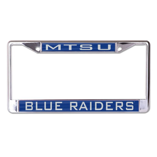 Marco de licencia de los Raiders azules de Middle Tennessee State, talla S/L, impreso