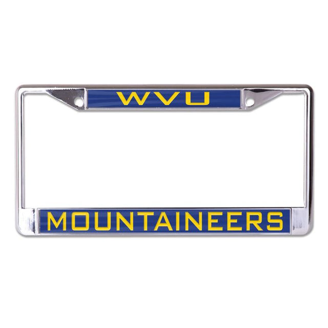 Marco de licencia de West Virginia Mountaineers impreso en talla S/L