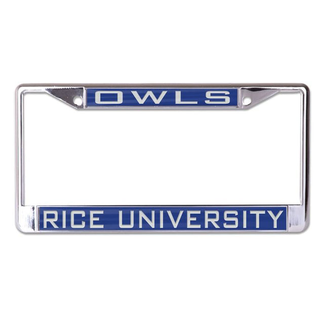 Marco impreso Lic Plt de Rice Owls, tamaño pequeño y grande