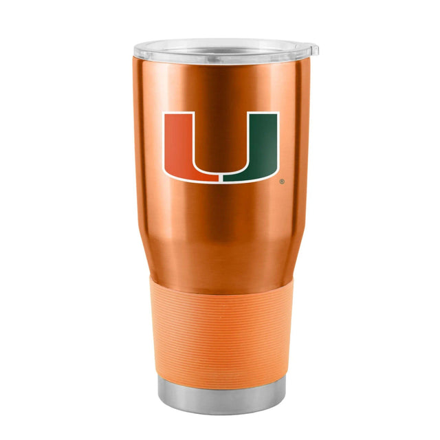 Vaso de viaje Miami Hurricanes de 30 oz de acero inoxidable con diseño de día de juego