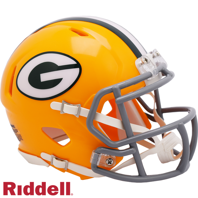 绿湾包装工队头盔 Riddell 复制品迷你速度款 1961-1979 T/B