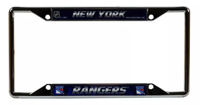 New York Rangers License Plate Frame Chrome EZ View