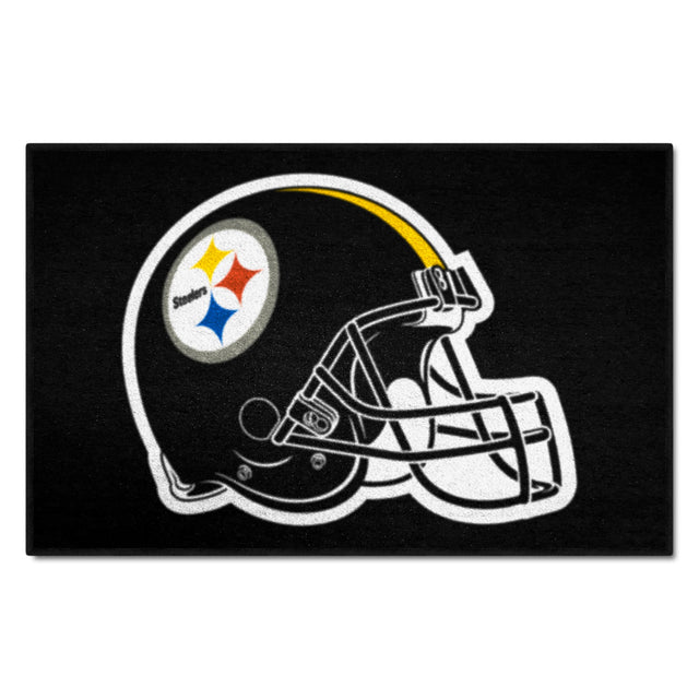 Pittsburgh Steelers Rug 19x30 Starter Style Helmet Design