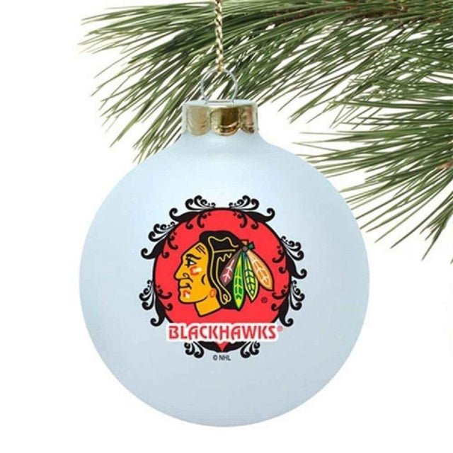 Adorno de bola de cristal grande de los Chicago Blackhawks