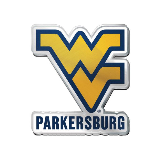 Emblema acrílico para automóvil PARKERSBURG de los Mountaineers de Virginia Occidental