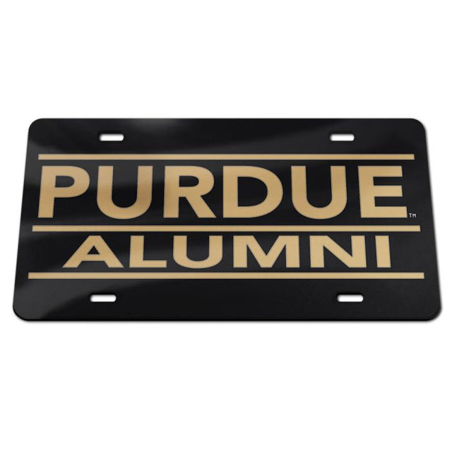 Matrícula clásica de acrílico con letras doradas y negras de Purdue Boilermakers