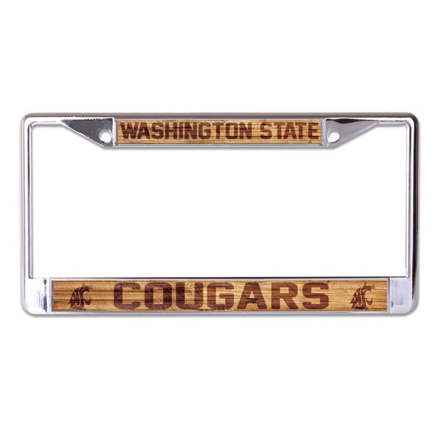 Washington State Cougars WOOD Lic Plt Frame S/L Printed