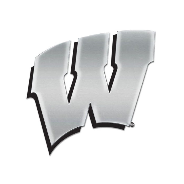 Wisconsin Badgers Chrome Free Form Auto Emblem