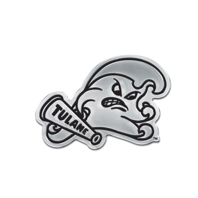 Tulane Green Wave Chrome Free Form Auto Emblem