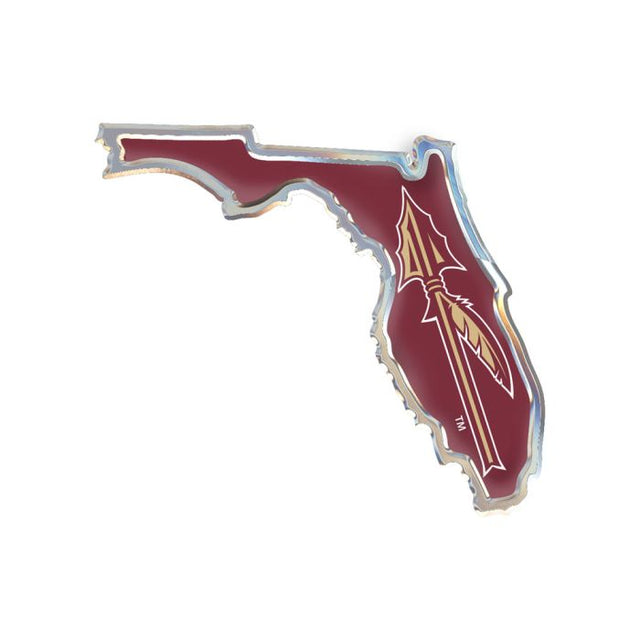 Emblema de metal cromado abovedado de los Florida State Seminoles