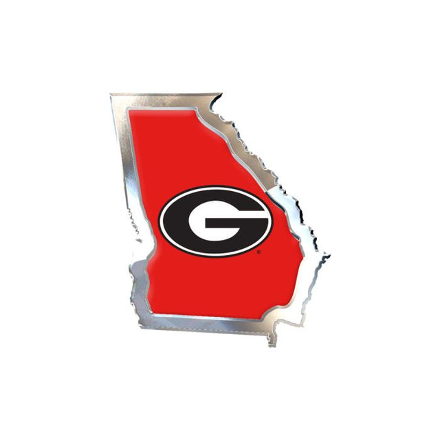 Georgia Bulldogs STATE Chrome Metal Domed Emblem