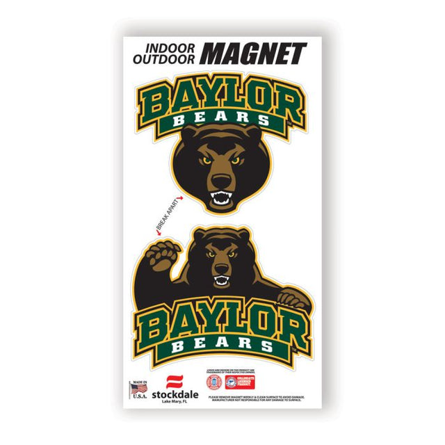 Imanes para exteriores de los Baylor Bears de 6" x 12"