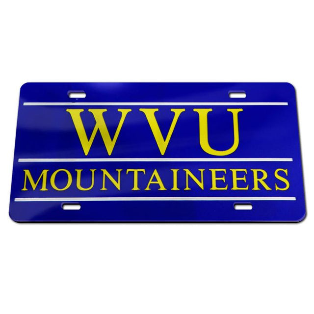 Placas de matrícula clásicas de acrílico de los Mountaineers de West Virginia