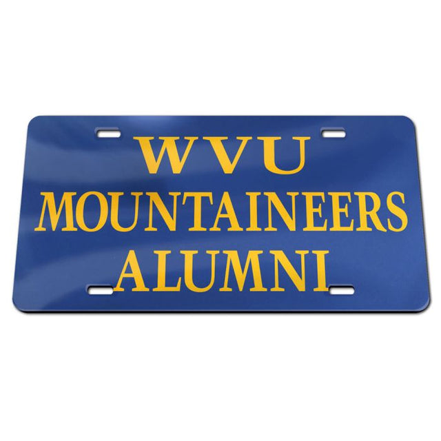 Placas de matrícula clásicas de acrílico de los Mountaineers de West Virginia