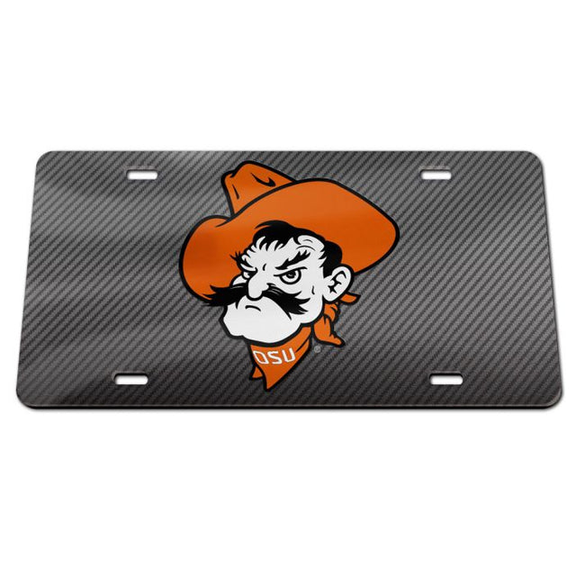 Matrícula acrílica especial de los Oklahoma State Cowboys CARBON