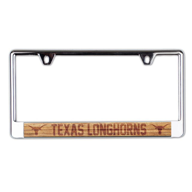 Texas Longhorns WOOD Lic Plate Frame B/O Printed