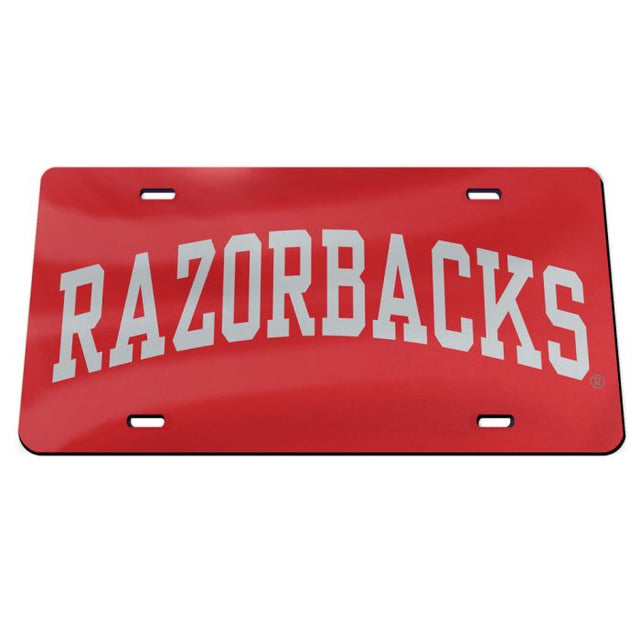 Matrícula acrílica especial de Arkansas Razorbacks