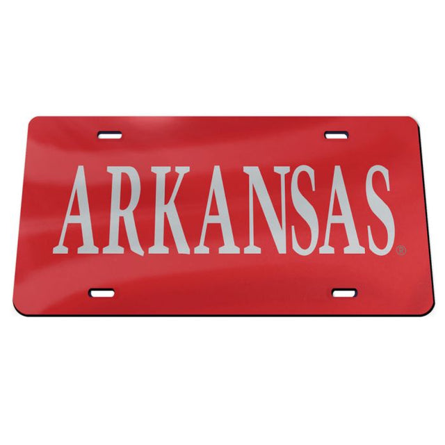 Placas de matrícula clásicas de acrílico de Arkansas Razorbacks