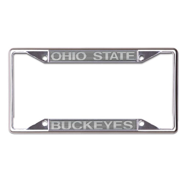 Marco de licencia con estampado de Ohio State Buckeyes FROSTED de acero inoxidable