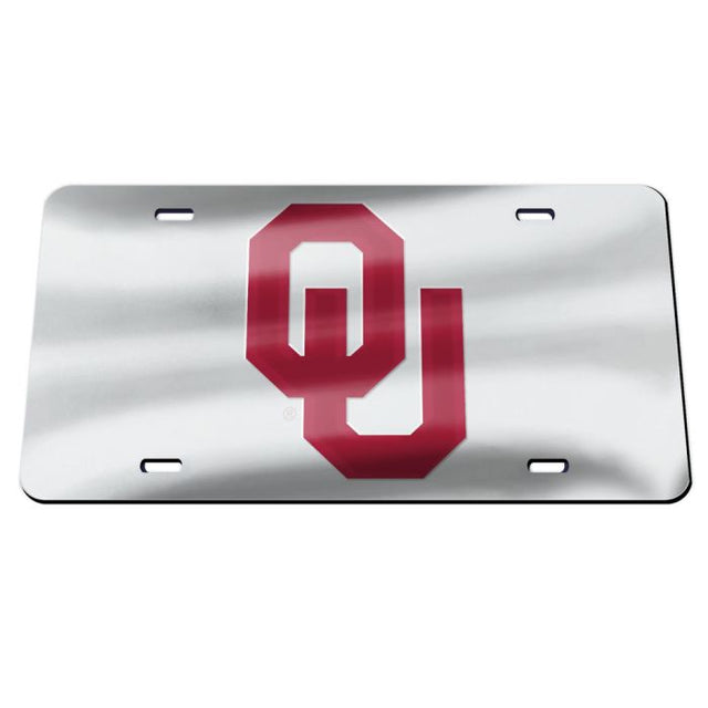 Placas de matrícula clásicas de acrílico con espejo negro de Oklahoma Sooners