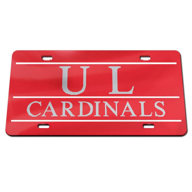 Placas de matrícula clásicas de acrílico de los Louisville Cardinals