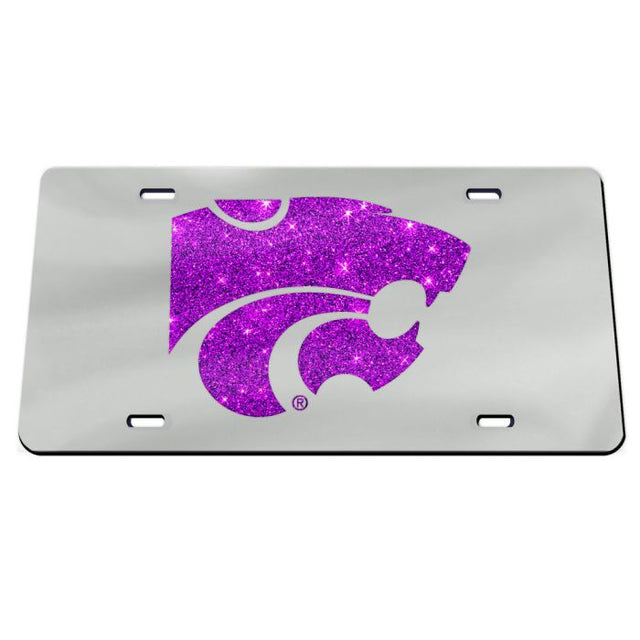 Kansas State Wildcats GLITTER LOGO Acrylic Classic License Plates